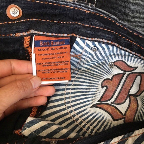 NWOT -Rock Revival Charcoal Dark Gray Washed Jeans - Picture 6 of 8